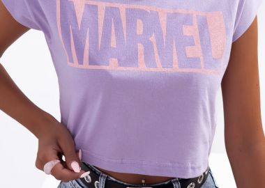 CROP MARVEL LILA T-SHIRT - fashionroom - 