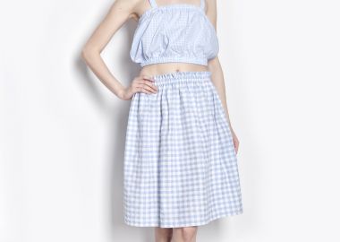 Crop Top Καρώ EFT007KLB -  - 