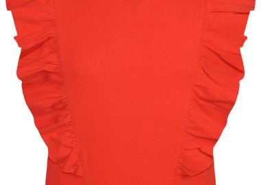 Crop top με βολάν - ΚΟΚΚΙΝΟ 16-223223-5 - energiers - 