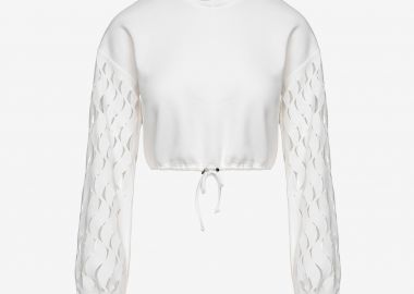 Cropped Hoodie in White - Cutcuutur - 