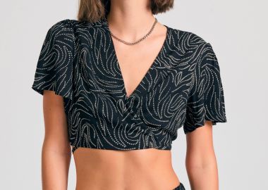 Cropped κρουαζέ τοπ από τεχνητό μετάξι - FUNKY BUDDHA - 