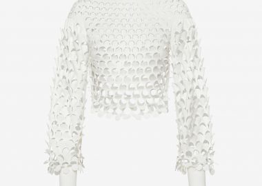 Cropped Long-Sleeved Top in White - Cutcuutur - 