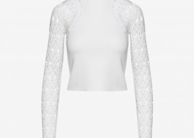 Cropped Long-Sleeved Top in White - Cutcuutur - 