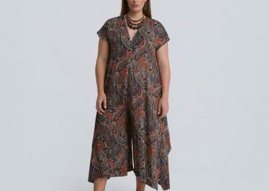 Cropped ολόσωμη φόρμα με paisley print - MAT FASHION - 