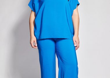 Cropped παντελόνα σε όψη λινού -  - 