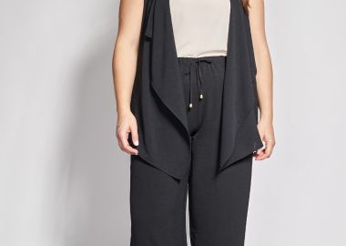 Cropped Παντελόνα washed ανάγλυφη υφή -  - 