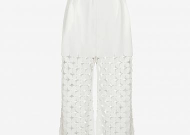 Cropped Pleated Pants in White - Cutcuutur - 