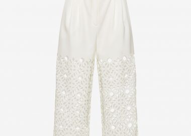 Cropped Pleated Pants in White - Cutcuutur - 