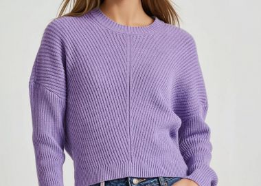 Cropped πλεκτή μπλούζα με βισκόζη - FUNKY BUDDHA - 