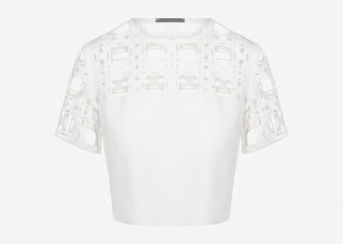 Cropped T-shirt in White - Cutcuutur - 