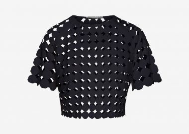 Cropped T-shirt with Reglan Sleeves in Black - Cutcuutur - 