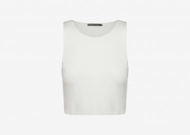 Cropped Tank-Top In White Light Scuba - Cutcuutur - 