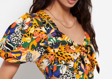 Cropped τοπ με all over τύπωμα - FUNKY BUDDHA - 