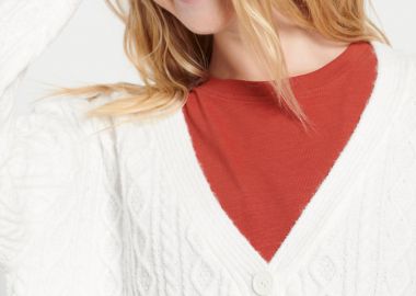 Cropped ζακέτα με σχέδιο στην πλέξη - FUNKY BUDDHA - 