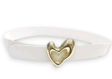 cute ζώνη faux δέρμα Heart white - PerfectDress.gr - 
