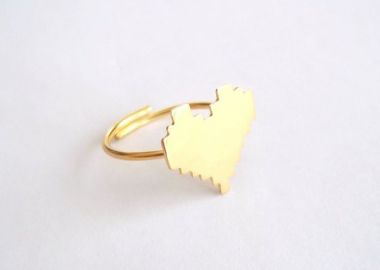 Δαχτυλίδι 'Pixel Heart' (ασήμι 925) -  - 