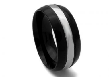 Δαχτυλίδι Ανδρικό από ατσάλι δίχρωμο AT163 - Asimenio - 