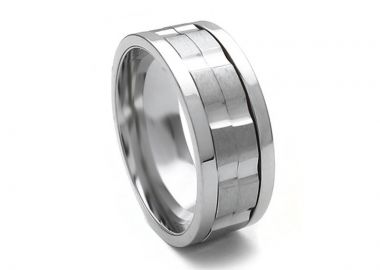 Δαχτυλίδι ανδρικό από ατσάλι περιστρεφόμενο AT123 - Asimenio - 