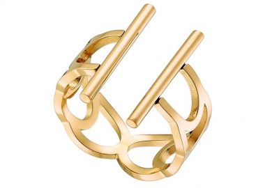 Δαχτυλίδι Από Ανοξείδωτο Ατσάλι Επιχρυσωμένο AS34459 - AMOR AMOR - 