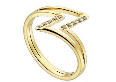 Δαχτυλίδι Από Ανοξείδωτο Ατσάλι Επιχρυσωμένο AS37468 - AMOR AMOR - 