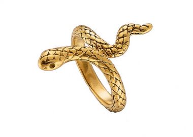 Δαχτυλίδι Από Ανοξείδωτο Ατσάλι Επιχρυσωμένο Φίδι AS38825 - AMOR AMOR - 