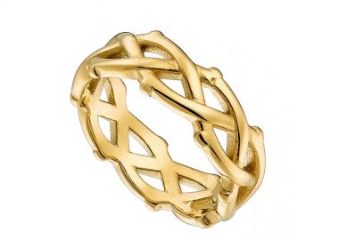 Δαχτυλίδι Από Ανοξείδωτο Ατσάλι ΕπιχρυσωμένοAS34471 - AMOR AMOR - 