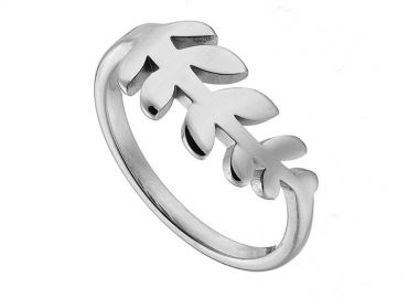 Δαχτυλίδι Από Ανοξείδωτο Ατσάλι Φύλλο AS37462 - AMOR AMOR - 