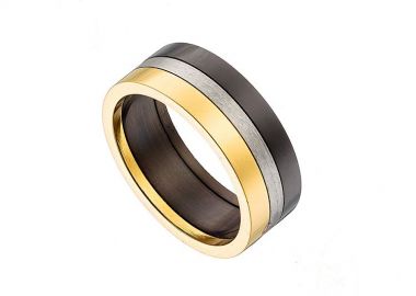 Δαχτυλίδι Από Ανοξείδωτο Ατσάλι Και Ανοξείδωτο Ατσάλι Επιχρυσωμένο AS34436 - AMOR AMOR - 