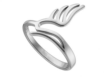 Δαχτυλίδι Από Ανοξείδωτο Ατσάλι Με Φτερό AS34461 - AMOR AMOR - 