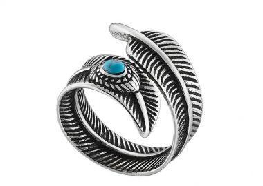 Δαχτυλίδι Από Ανοξείδωτο Ατσάλι Με Φτερό AS34468 - AMOR AMOR - 