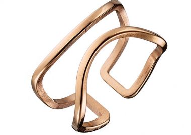 Δαχτυλίδι Από Ανοξείδωτο Ατσάλι Ροζ Επιχρυσωμένο AS30226 - AMOR AMOR - 