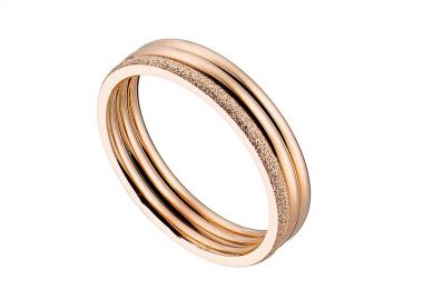 Δαχτυλίδι Από Ανοξείδωτο Ατσάλι Ροζ Επιχρυσωμένο AS38721 - AMOR AMOR - 