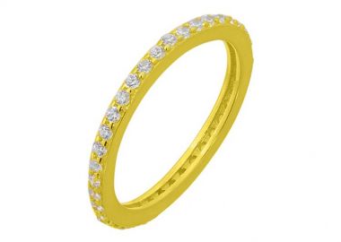 Δαχτυλίδι Από Ασήμι 925 Επιχρυσωμένο Βέρα Με Ζιργκόν PS30828 - AMOR AMOR - 