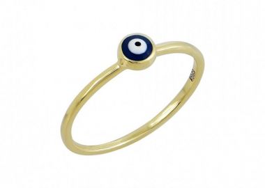 Δαχτυλίδι Από Ασήμι 925 Επιχρυσωμένο Ματάκι SS38947 - AMOR AMOR - 