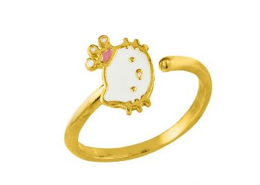 Δαχτυλίδι Από Ασήμι 925 Επιχρυσωμένο Με Hello Kitty KO38837 - AMOR AMOR - 