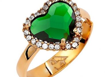 Δαχτυλίδι Από Ασήμι 925 Επιχρυσωμένο Με Καρδιά Swarovski EX39611 - AMOR AMOR - 