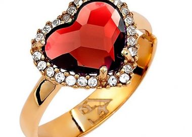 Δαχτυλίδι Από Ασήμι 925 Επιχρυσωμένο Με Καρδιά Swarovski EX39617 - AMOR AMOR - 