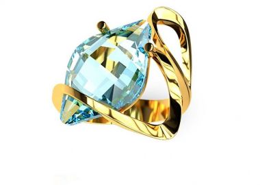 Δαχτυλίδι Από Ασήμι 925 Επιχρυσωμένο Με Swarovski EX34204 - AMOR AMOR - 