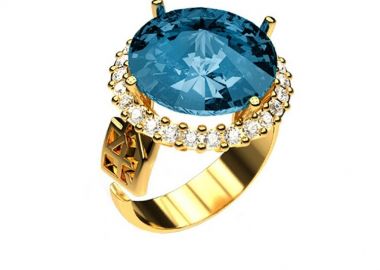 Δαχτυλίδι Από Ασήμι 925 Επιχρυσωμένο Με Swarovski EX34206 - AMOR AMOR - 