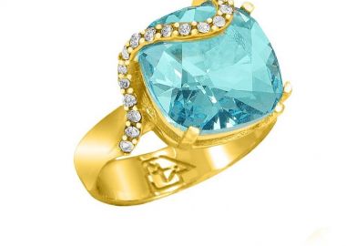Δαχτυλίδι Από Ασήμι 925 Επιχρυσωμένο Με Swarovski EX34213 - AMOR AMOR - 