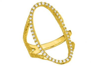 Δαχτυλίδι Από Ασήμι 925 Επιχρυσωμενο Με Swarovski EX39381 - AMOR AMOR - 