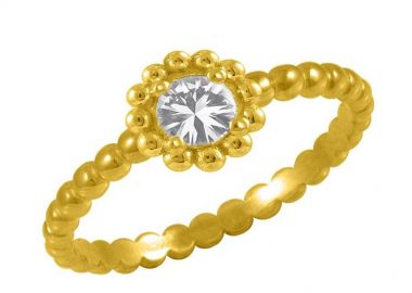 Δαχτυλίδι Από Ασήμι 925 Επιχρυσωμενο Με Swarovski EX39442 - AMOR AMOR - 