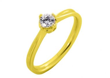 Δαχτυλίδι Από Ασήμι 925 Επιχρυσωμένο Μονόπετρο Με Ζιργκόν PS30842 - AMOR AMOR - 