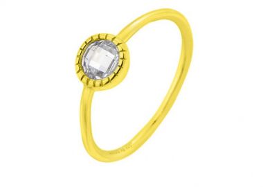 Δαχτυλίδι Από Ασήμι 925 Επιχρυσωμένο Μονόπετρο Με Ζιργκόν PS30844 - AMOR AMOR - 