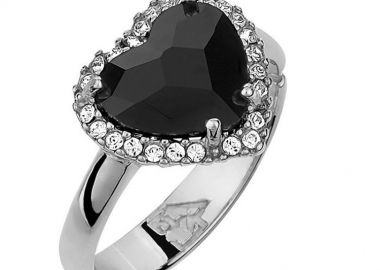 Δαχτυλίδι Από Ασήμι 925 Επιπλατινωμένο Με Καρδιά Swarovski EX39604 - AMOR AMOR - 