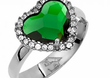 Δαχτυλίδι Από Ασήμι 925 Επιπλατινωμένο Με Καρδιά Swarovski EX39610 - AMOR AMOR - 