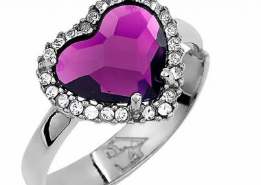 Δαχτυλίδι Από Ασήμι 925 Επιπλατινωμένο Με Καρδιά Swarovski EX39619 - AMOR AMOR - 