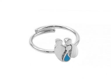 Δαχτυλίδι Από Ασήμι 925 Επιπλατινωμένο Με Οικογένεια, Μητέρα, Πατέρα Και Γιό EX39276 - AMOR AMOR - 