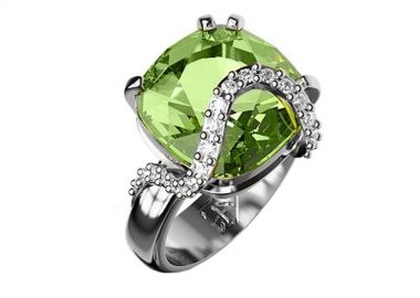 Δαχτυλίδι Από Ασήμι 925 Επιπλατινωμένο Με Swarovski EX34212 - AMOR AMOR - 