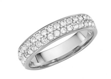 Δαχτυλίδι Από Ασήμι 925 Επιπλατινωμένο Με Swarovski EX39365 - AMOR AMOR - 